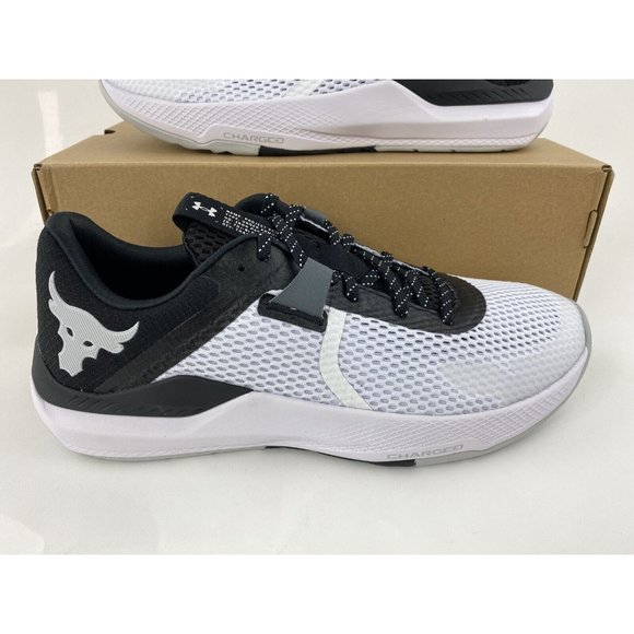 Under Armour Project Rock BSR 2 White Black Men's Training Shoes Sneakers Dwayne - Picture 4 of 12